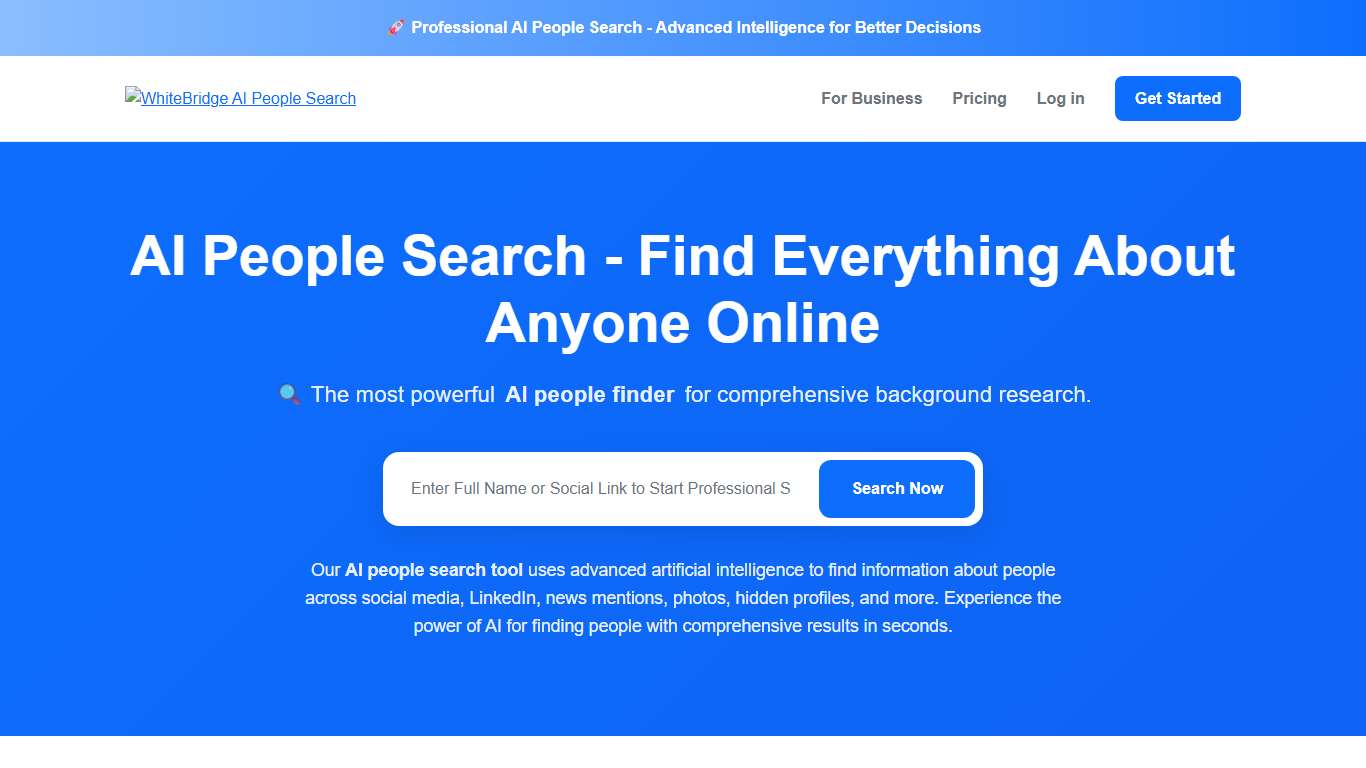 AI People Search - Free AI People Finder Tool | WhiteBridge.ai